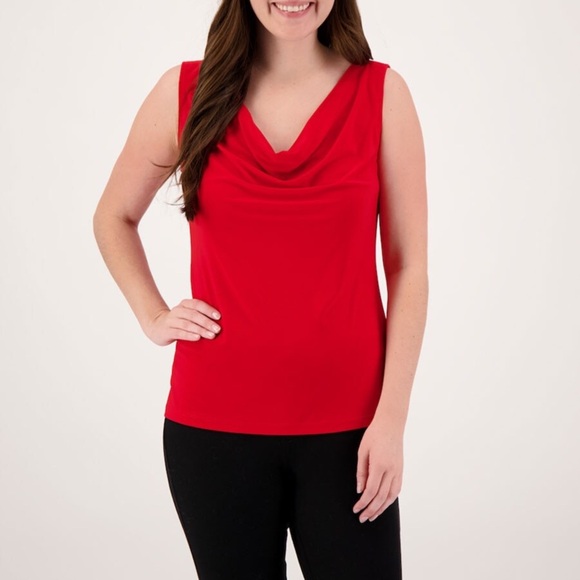 Zara Drapped Neck Red Blouse Top size Small - Picture 3 of 10